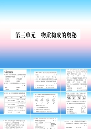 (湖北专版)中考化学总复习 第1部分 教材系统复习 九上 第3单元 物质构成的奥秘习题课件1 课件