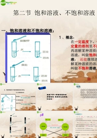 九年级化学下册 饱和溶液 不饱和溶液课件 粤教版 课件