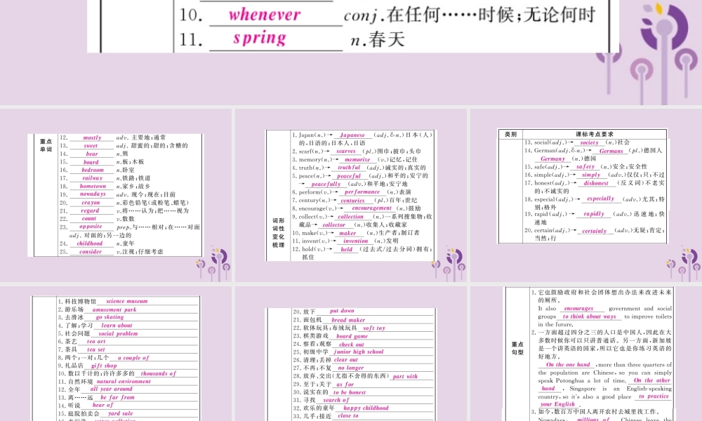 中考英语复习 第一篇 教材过关 八下 第15课时 Units 9 10课件