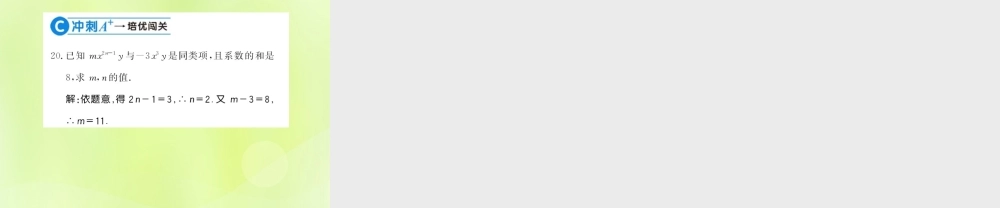 七年级数学上册 第3章 整式的加减 3.4 整式的加减 第1课时 同类项习题课件 (新版)华东师大版 课件