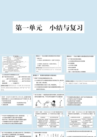 (湖北专版)九年级化学上册 第一单元 走进化学世界小结与复习作业课件 (新版)新人教版 课件