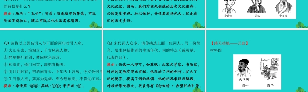 七年级历史下册 第二单元 辽宋夏金元时期：民族关系发展和社会变化 第12课宋元时期的都市和文化习题课件 新人教版 课件
