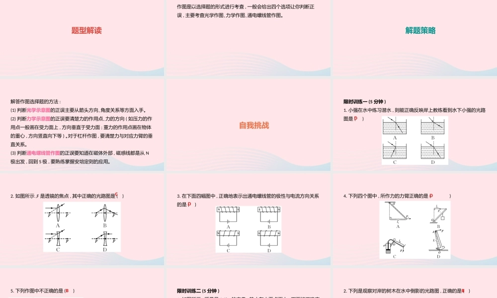 中考物理一轮夺分复习 题型突破一 作图与图像题 类型2 作图选择题课件