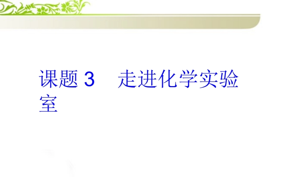 九年级化学 走进化学实验室课件 人教新课标版 课件