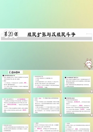 九年级历史上册 第七单元 工业革命、马克思主义的诞生和反殖民斗争 第殖民扩张与反殖民斗争习题课件 川教版 课件