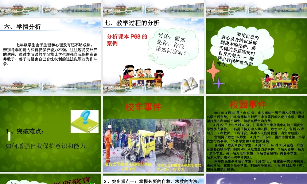 七年级政治下册 第七单元 第十六课 第二框 未成年人的自我保护说课课件 鲁教版 课件