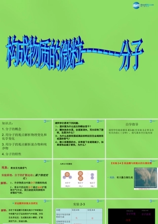 九年级化学上册 23 构成物质的微粒(I)—分子课件 (新版)粤教版 课件