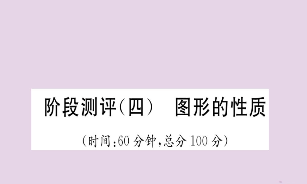 中考数学总复习 阶段测评(4)图形的性质课件