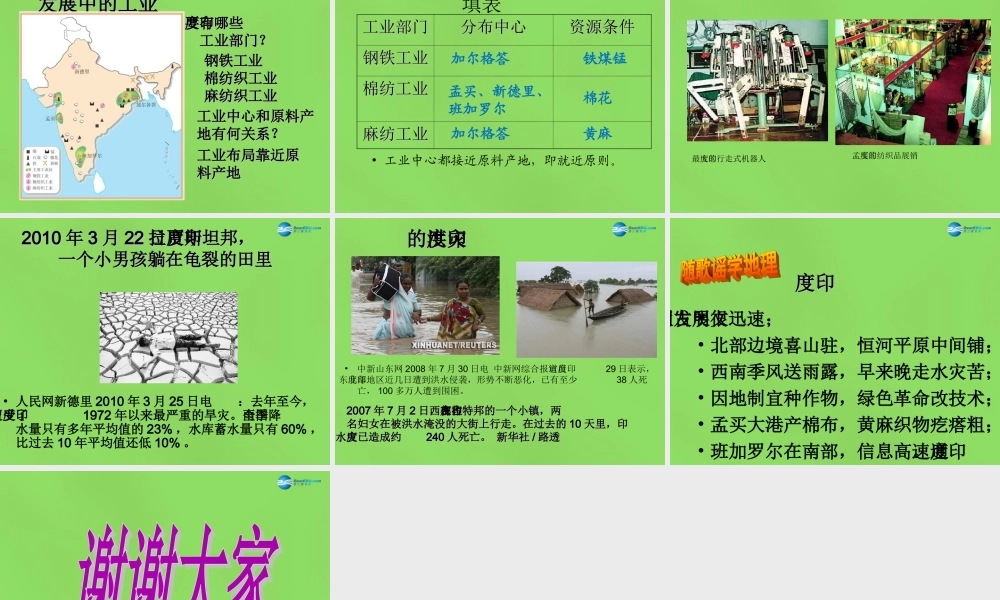 七年级地理下册 第九单元 第9课 印度(二)课件 商务星球版 课件