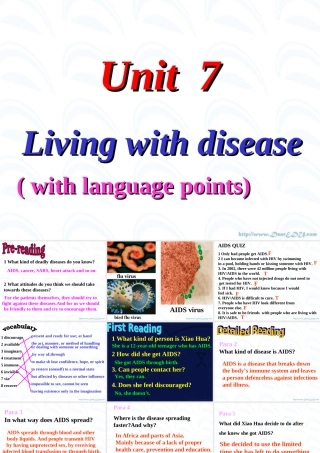 Unit7 Living with disease reading 人教版 课件