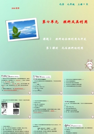 九年级化学上册 第7单元 燃料及其利用 课题2 燃料的合理利用与开发 第1课时 化石燃料的利用作业课件 (新版)新人教版 课件