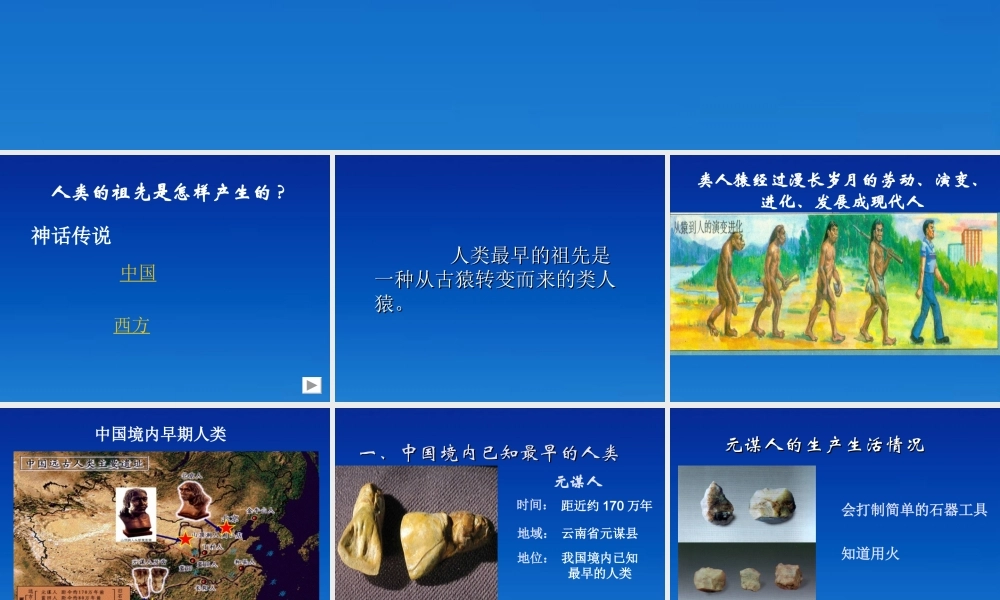 七年级历史上册 1.1(祖国境内的早期人类)课件 冀教版 课件