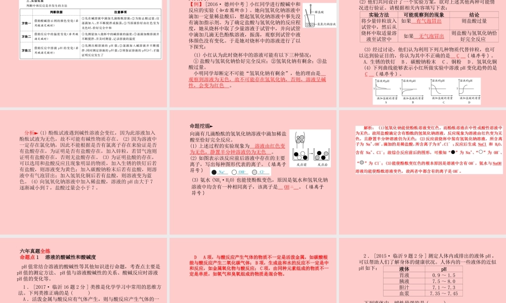 (临沂专版)中考化学总复习 第一部分 系统复习 成绩基石 第十单元 酸和碱 第2课时 中和反应及pH课件 新人教版 课件