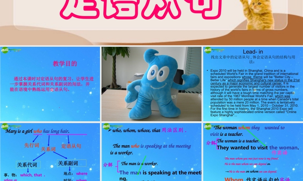 中考英语专项复习 定语从句 课件 冀教版 课件