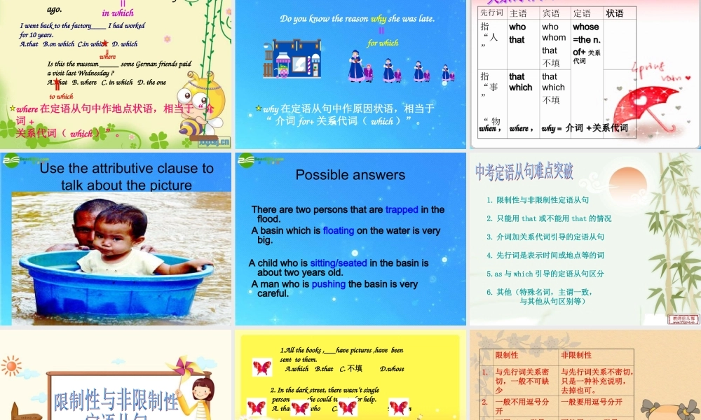 中考英语专项复习 定语从句 课件 冀教版 课件