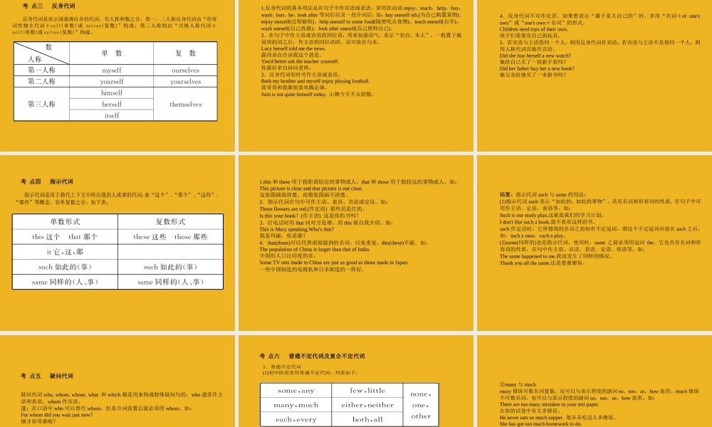 中考英语语法考点专题复习3 代词课件1 课件
