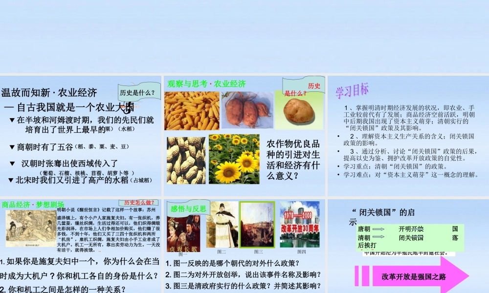七年级历史下册 明清经济发展和闭关锁国  人教新课标版 课件