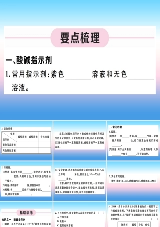 九年级化学下册 第十单元 酸和碱 第1课时 酸碱指示剂 常见的酸习题课件 (新版)新人教版 课件