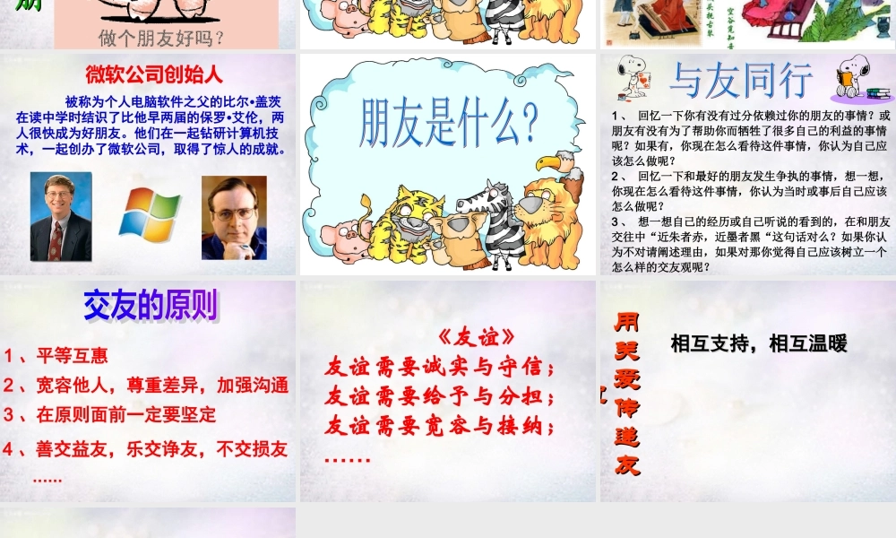 七年级政治下册 6.1 维护友谊课件 北师大版 课件