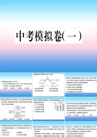 九年级历史下册 中考模拟卷(一)习题课件 新人教版 课件