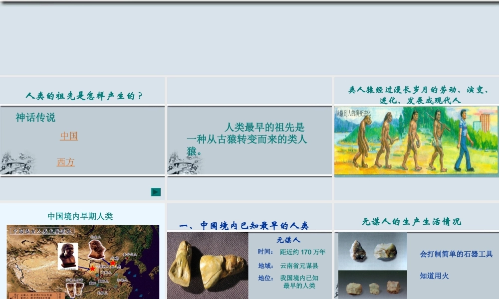 七年级历史上：第1课祖国境内的早期人类课件(冀教版) 课件