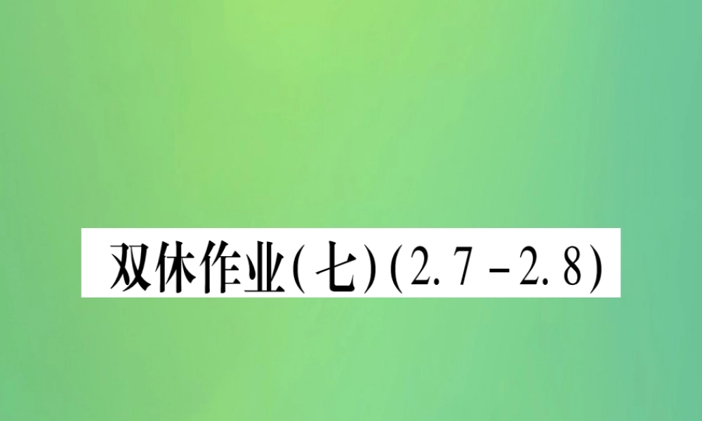 七年级数学上册 双休作业(7)(2.7 2.8)作业课件 (新版)冀教版 课件