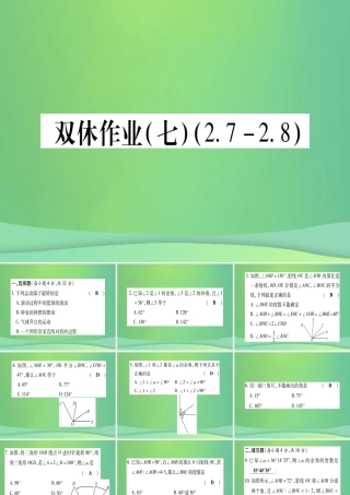 七年级数学上册 双休作业(7)(2.7 2.8)作业课件 (新版)冀教版 课件