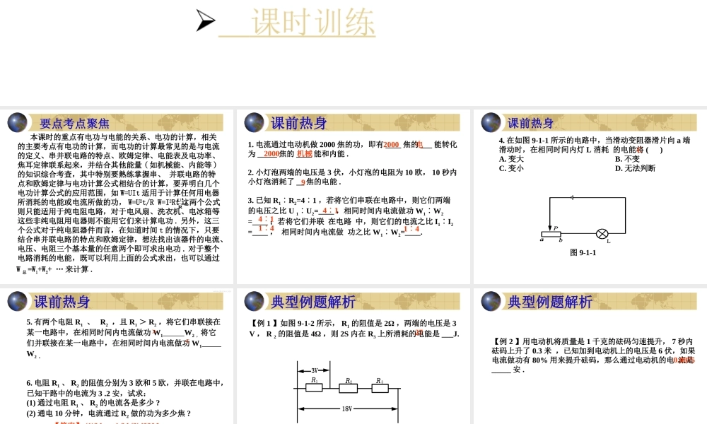 中考物理专题复习 电功 课件