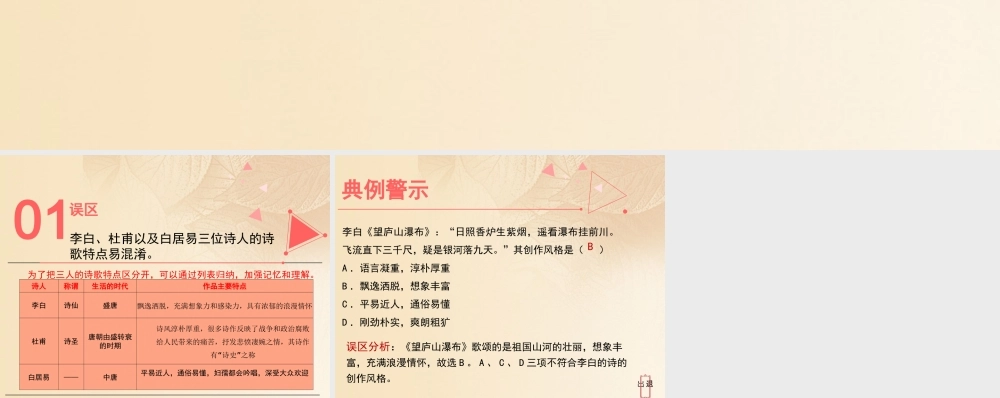 (秋季版)七年级历史下册 第一单元 隋唐时期：繁荣与开放的时代 第3课(盛唐气象)误区预警素材 新人教版 素材