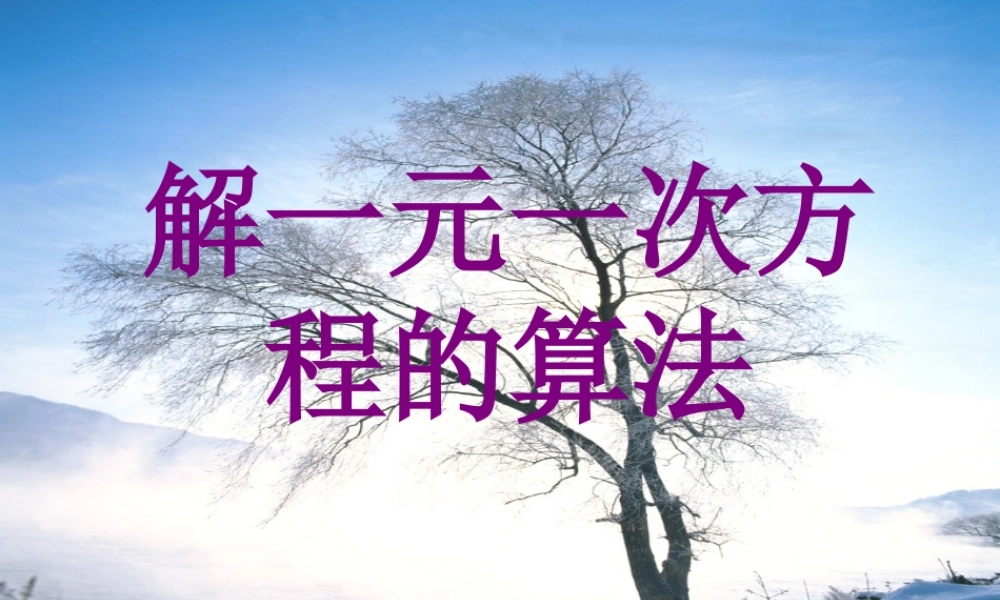 七年级数学上4.2解一元一次方程的算法课件北师大版 课件