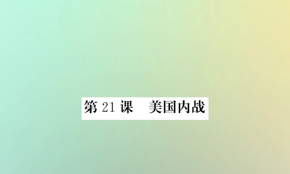 九年级历史上册 第六单元 资本主义制度的扩张和第二次工业革命 第21课 美国内战课件 岳麓版 课件