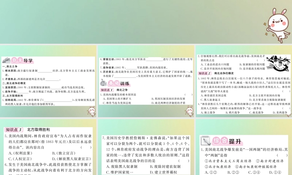 九年级历史上册 第六单元 资本主义制度的扩张和第二次工业革命 第21课 美国内战课件 岳麓版 课件