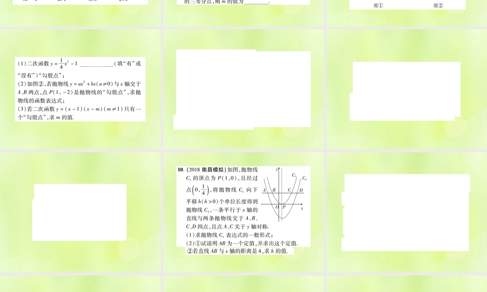中考数学总复习 第三单元 函数及其图象 第12课时 二次函数的图象与性质(高效集训本)课件