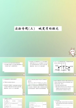 九年级化学下册 第十一单元 盐 化肥 实验专题(三)碱变质的探究课件 (新版)新人教版 课件
