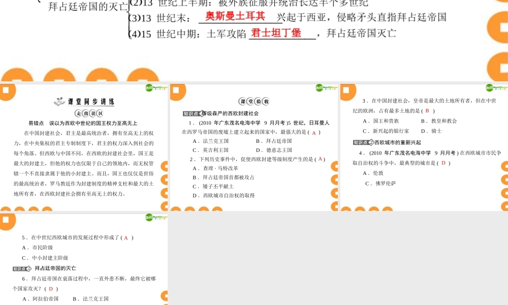 九年级历史上册 第二单元 第5课 中古欧洲社会 配套课件 人教新课标版 课件