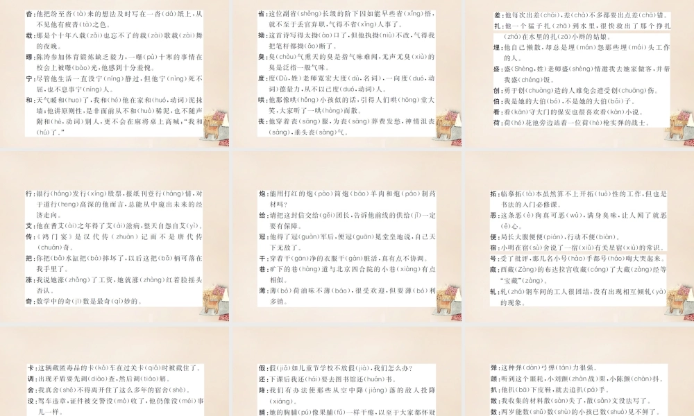 中考语文二轮复习 专题能力提升 第一部分 基础知识及运用 专题一 字音、字形(精讲)课件