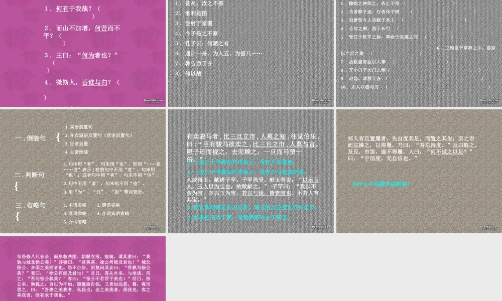 中考文言文特殊句式复习 中考语文必胜宝典课件集