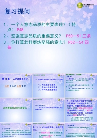 七年级政治下册 悦纳自己的生理变化课件 鲁教版 课件