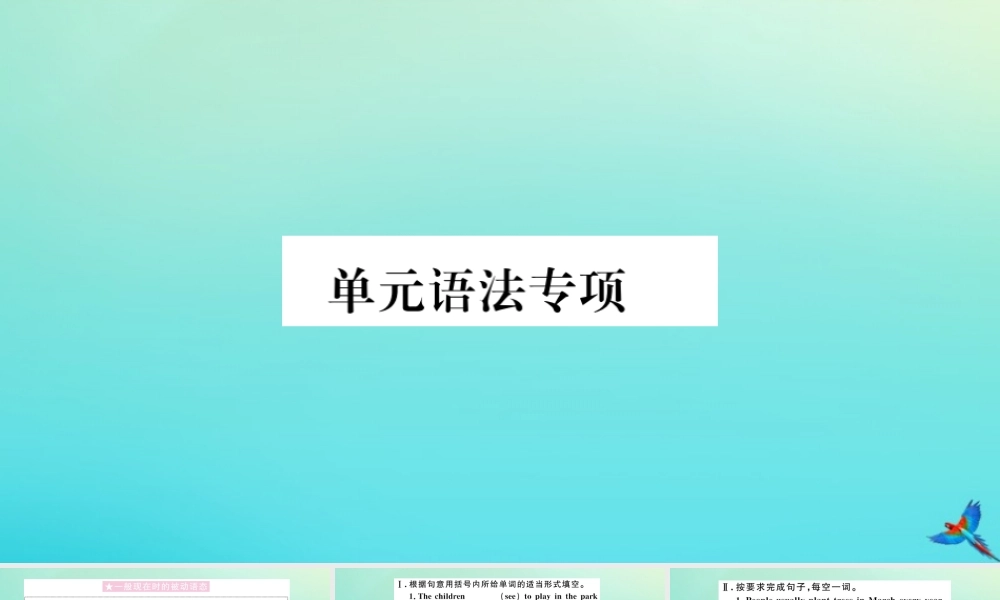 (河南专版)九年级英语全册 Unit 5 What are the shirts made of单元语法专项习题课件 (新版)人教新目标版 课件