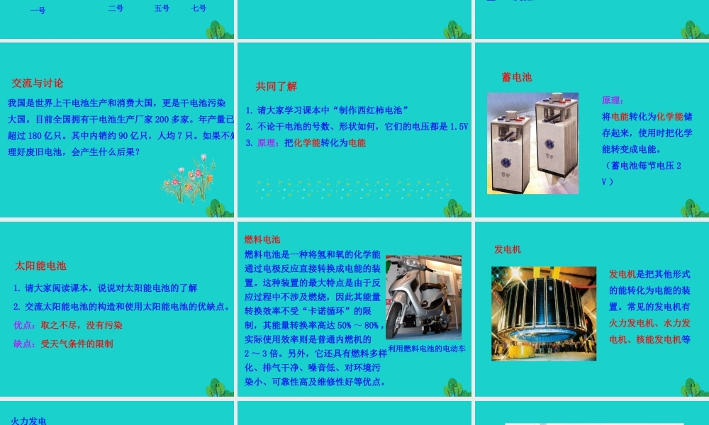 181 电能的产生课件 九年级物理全册 18.1 电能的产生课件+素材 (新版)沪科版