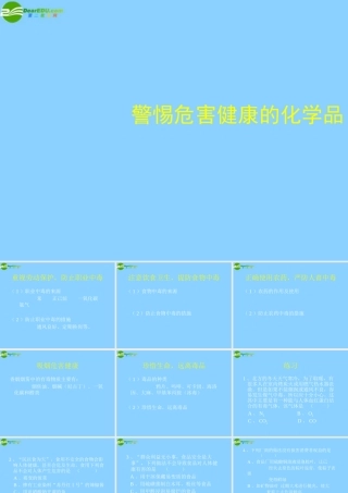 九年级化学 警惕危害健康的化学品课件 粤教版 课件