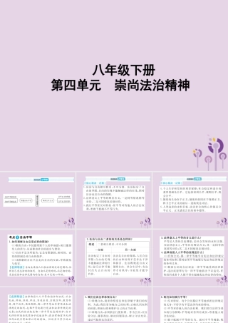 中考道德与法治总复习 八下 第四单元 崇尚法治精神课件