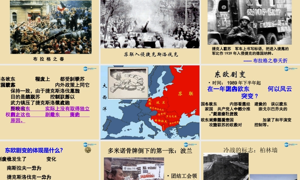 九年级历史下册 11 东欧社会主义国家的改革与演变课件 新人教版 课件