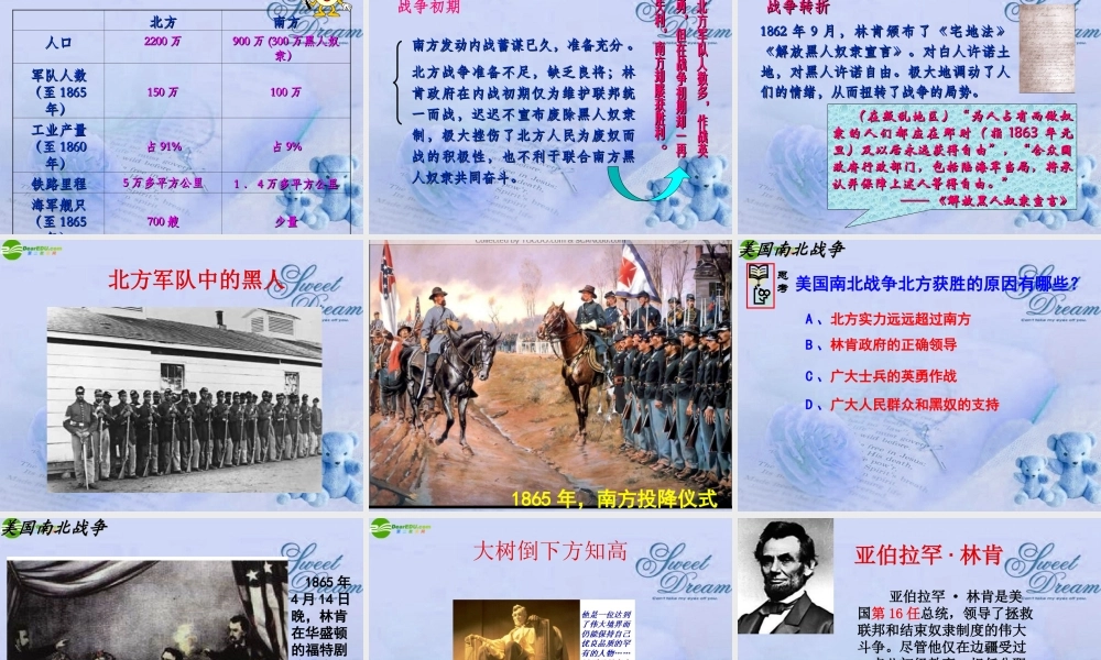 九年级历史上册 第18课美国南北战争课件 人教新课标版 课件