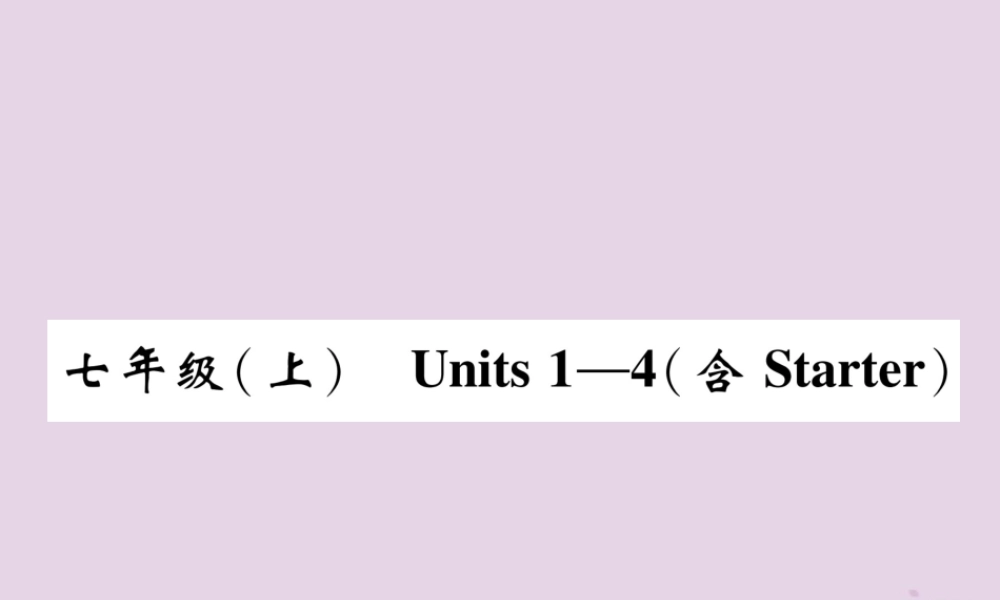 中考英语总复习 第一篇 教材知识梳理篇 七上 Units 1 4(含Starter)(精讲)课件