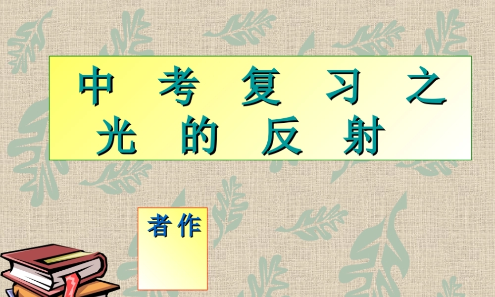 中考物理复习 光的反射课件 人教新课标版 课件