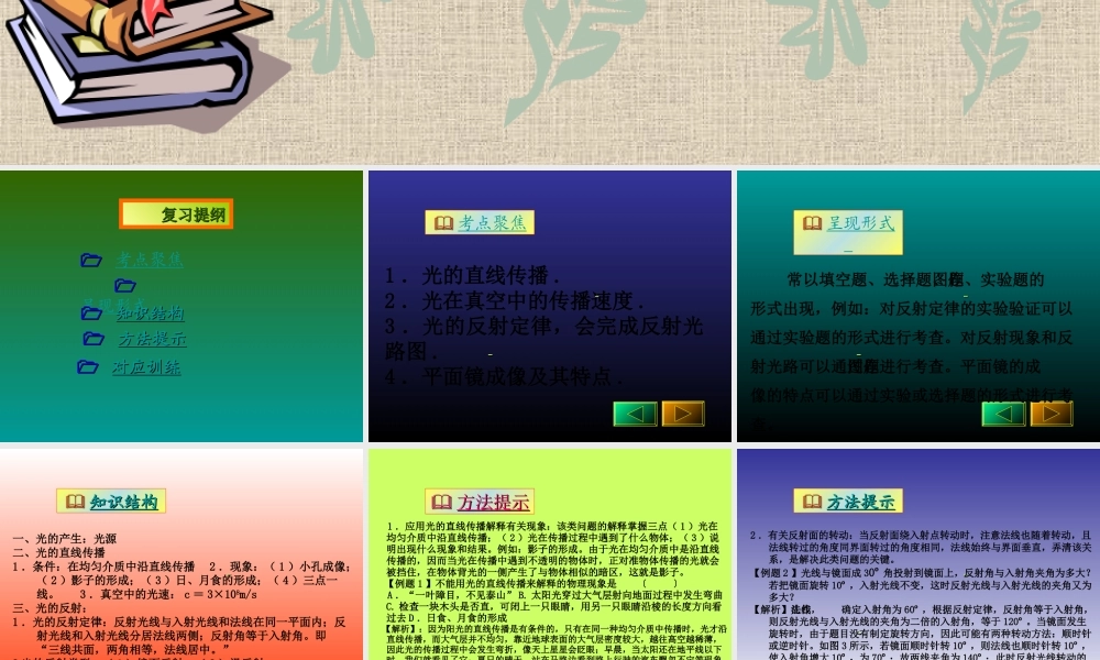 中考物理复习 光的反射课件 人教新课标版 课件