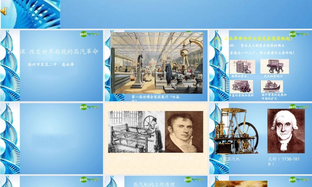 九年级历史上册 第8课 改变世界面貌的蒸汽革命课件 北师大版 课件