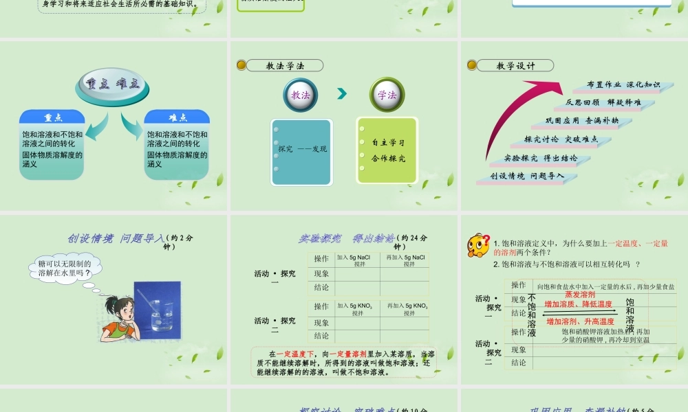 九年级化学下册 第九单元课题二溶解度课件 人教新课标版 课件
