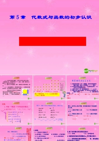 七年级数学上册 5.2.1代数式课件 青岛版 课件